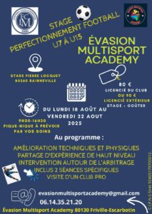 Lire la suite à propos de l’article Stage de perfectionnement – F.C La Montoye – Août 2025