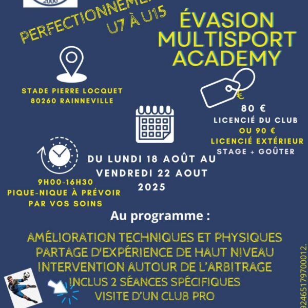 Stage de perfectionnement – F.C La Montoye – Août 2025