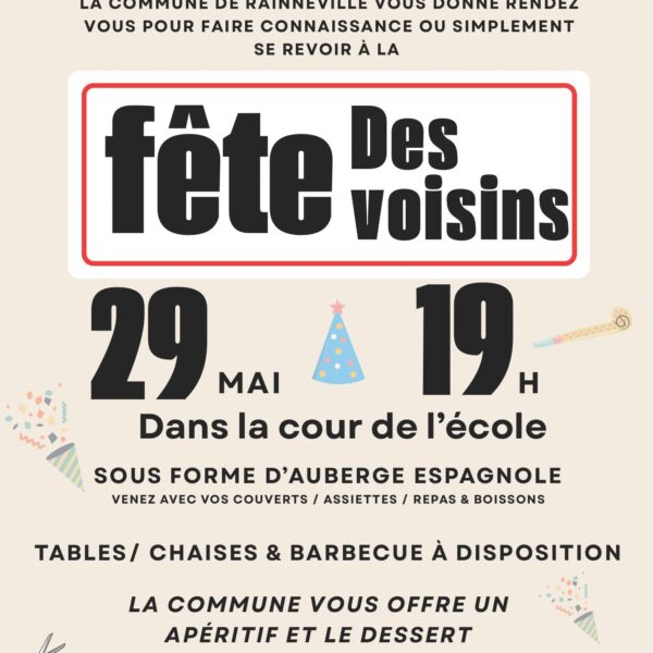 Fête des voisins – Vendredi 29 mai