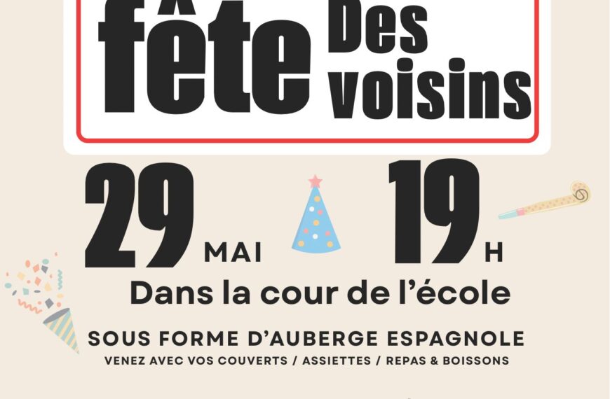 Fête des voisins – Vendredi 29 mai