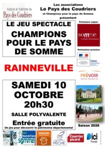 Lire la suite à propos de l’article Soirée Champion pour un pays de Somme – Samedi 10 octobre