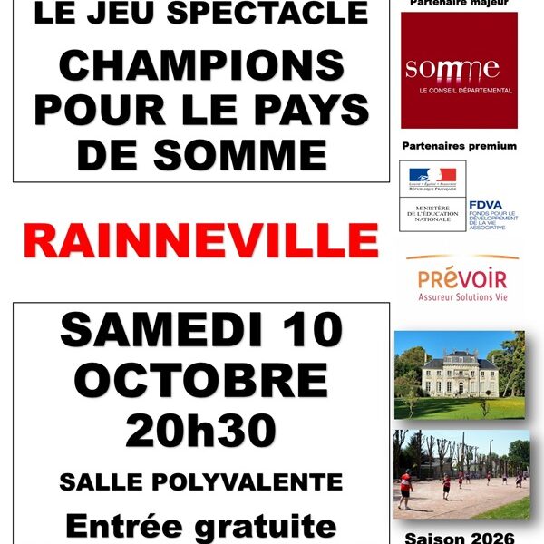 Soirée Champion pour un pays de Somme – Samedi 10 octobre